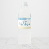 Waterverf Zand en Zee Vrijgezellenfeest Waterfles Etiket (Voorkant)