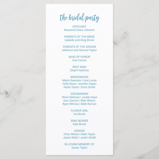 Waterverf - zand en Zee - weddenschap Programmakaart (Achterkant)