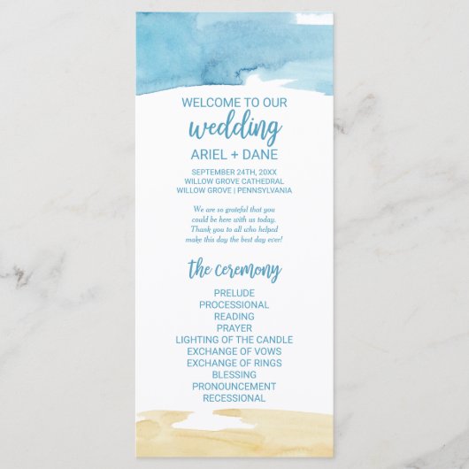 Waterverf - zand en Zee - weddenschap Programmakaart (Voorkant)