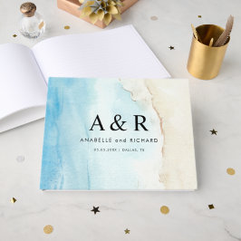 Waterverf Zand Strand Tropische Bestemming Bruilof Gastenboek