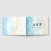 Waterverf Zand Strand Tropische Bestemming Bruilof Gastenboek (Volledig)