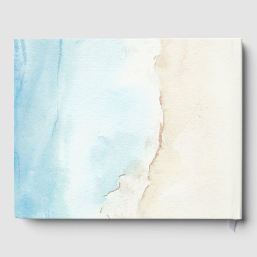 Waterverf Zand Strand Tropische Bestemming Bruilof Gastenboek (Achterkant)