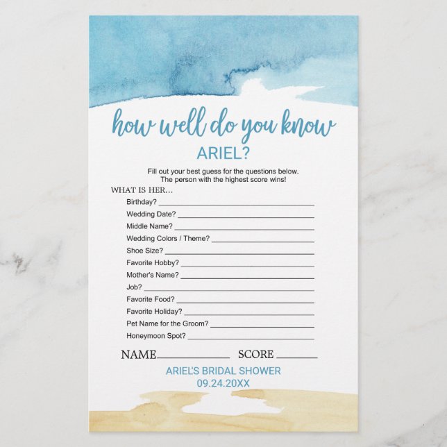 Waterverf Zand & Zee "Wat zit er in je tas" (Voorkant)