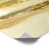 Waterverf zandbergwoestijnlandschap poster (Hoek)