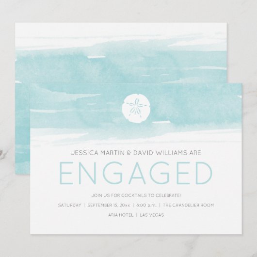 Waterverf zanddollar kaart (Voorkant / Achterkant)