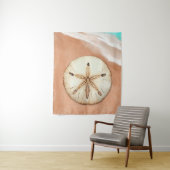 Waterverf zanddollar op het strand wandkleed (In situ)