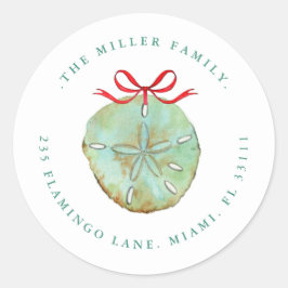 Waterverf Zanddollar Vakantie Adres zegel