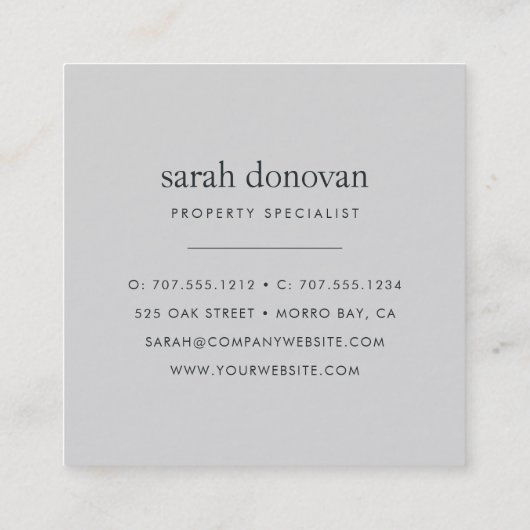 Waterverf zanddollar vierkante visitekaartje (Achterkant)