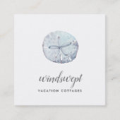 Waterverf zanddollar vierkante visitekaartje (Voorkant)