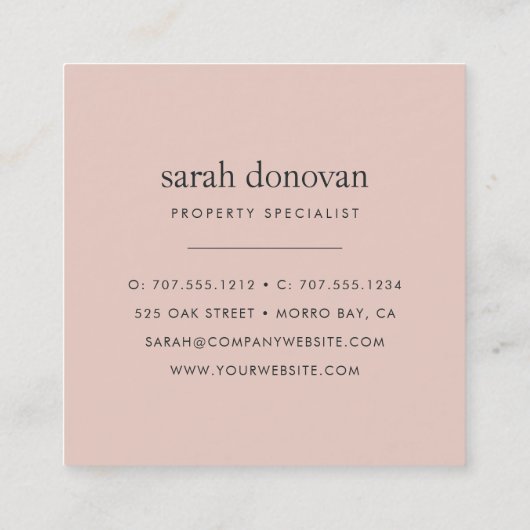 Waterverf zanddollar vierkante visitekaartje (Achterkant)