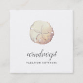 Waterverf zanddollar vierkante visitekaartje (Voorkant)