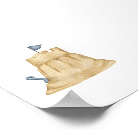 Waterverf zandkasteel print (Hoek)