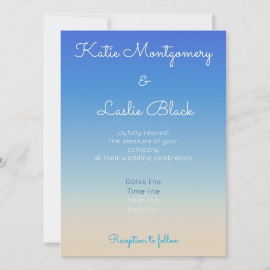 Waterverf zandstrand kaart (Achterkant)