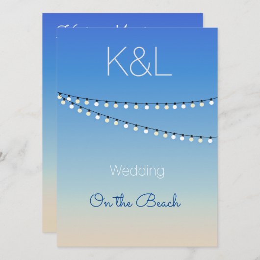 Waterverf zandstrand kaart (Voorkant / Achterkant)