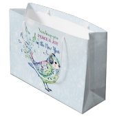 Waterverf Zangvogel Stuurt Kerstwensen Groot Cadeauzakje (Achterkant Gekanteld)