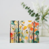 Waterverf zangvogels in voorjaarsbos briefkaart (Staand voorkant)