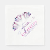 Waterverf Ze is een Gem 1st Birthday Paper Napkins Servet (Voorkant)