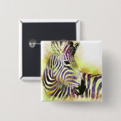 Waterverf Zeba Vierkante Button 5,1 Cm (Voorkant /achterkant)