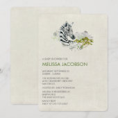 Waterverf Zebra Baby shower uitnodigen Kaart (Voorkant / Achterkant)