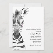 Waterverf Zebra | Baby shower-uitnodiging Kaart (Voorkant)