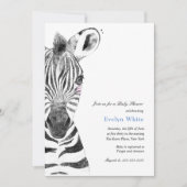 Waterverf Zebra | Baby shower-uitnodiging Kaart (Voorkant)