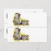 Waterverf Zebra-bladwijzers Briefkaart (Voorkant / Achterkant)