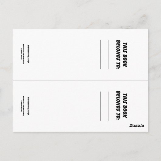 Waterverf Zebra-bladwijzers Briefkaart (Achterkant)