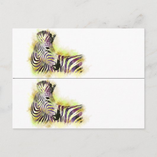 Waterverf Zebra-bladwijzers Briefkaart (Voorkant)
