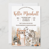 Waterverf Zebra Familie, Zoo, Baby shower Kaart (Voorkant)