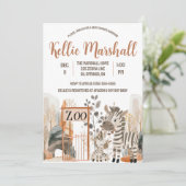 Waterverf Zebra Familie, Zoo, Baby shower Kaart (Staand voorkant)
