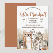 Waterverf Zebra Familie, Zoo, Baby shower Kaart (Voorkant / Achterkant)