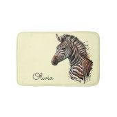 Waterverf zebra hoofddecoratie badmat (Voorkant)