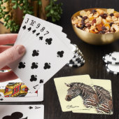 Waterverf zebra hoofddecoratie pokerkaarten (Insitu)