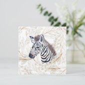 Waterverf Zebra Kaart (Staand voorkant)