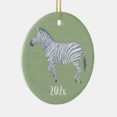 Waterverf Zebra Keramisch Ornament (Rechts)