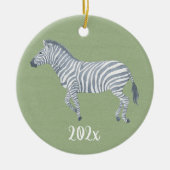 Waterverf Zebra  Keramisch Ornament (Voorkant)