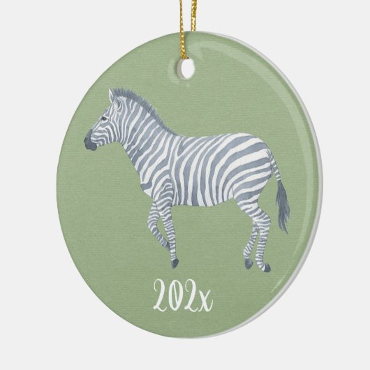 Waterverf Zebra  Keramisch Ornament (Links)