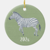Waterverf Zebra  Keramisch Ornament (Achterkant)