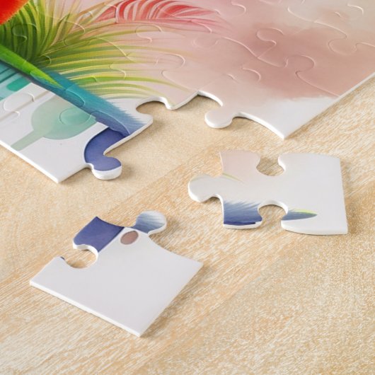 Waterverf Zebra met regenboogkleuren, Zebra Legpuzzel (Zijkant)