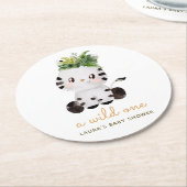 Waterverf Zebra Safari Baby shower Ronde Kartonnen Onderzetter (Gebogen)