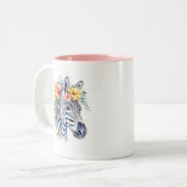 Waterverf Zebra Tweekleurige Koffiemok (Voorkant links)