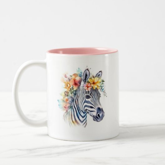 Waterverf Zebra Tweekleurige Koffiemok (Links)