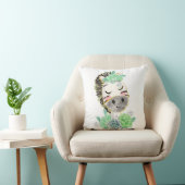 Waterverf Zebrakussen met Succulenten Kussen (Stoel)