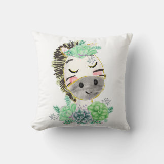 Waterverf Zebrakussen met Succulenten Kussen