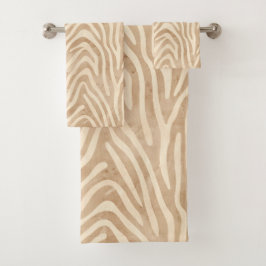 Waterverf zebraprint bad handdoek