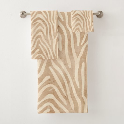 Waterverf zebraprint bad handdoek (Insitu)