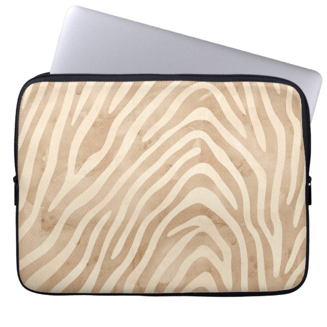 Waterverf zebraprint laptop sleeve (Voorkant)