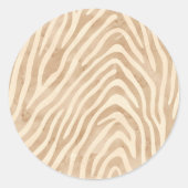 Waterverf zebraprint ronde sticker (Voorkant)