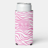 Waterverf Zebra's met hot-roze kleur | Monogram Seltzer Blikjeskoeler (Seltzer Voorkant)