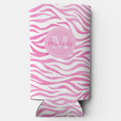 Waterverf Zebra's met hot-roze kleur | Monogram Seltzer Blikjeskoeler (Achterkant)